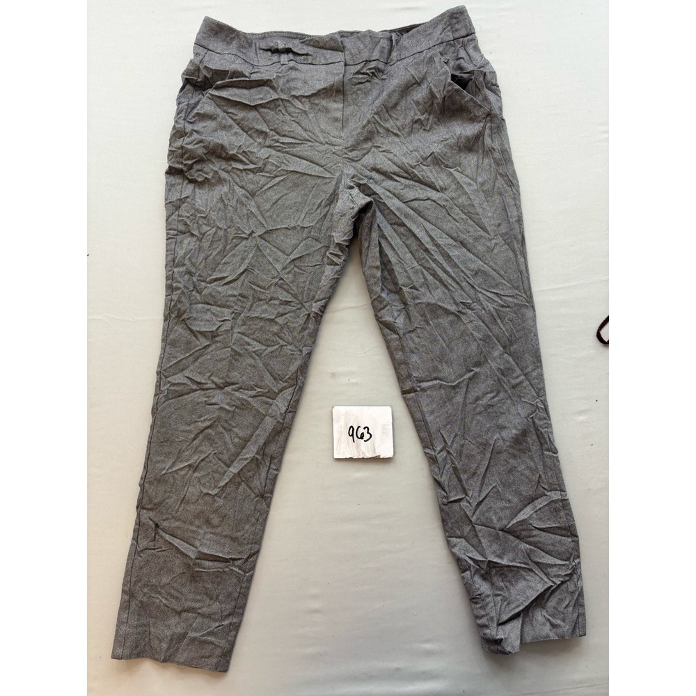 Apt. 9 Womens Gray Textured Straight Leg Dress Pants Trousers Size 16